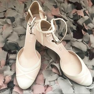 CHANEL Pink & White Round Toe Pumps!